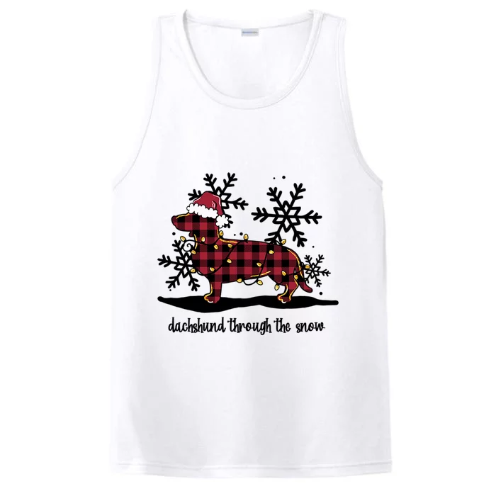 Dachshund Through The White Snow Retro Dachshund Lover Owner Great Gift Performance Tank