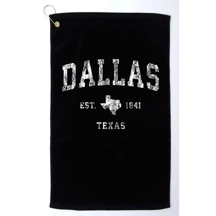 Dallas Texas Tx Vintage Athletic Sports Design Platinum Collection Golf Towel