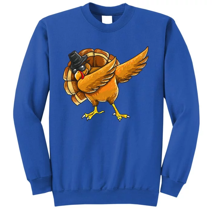 Dabbing Turkey Thanksgiving Funny Turkey Day Tall Sweatshirt