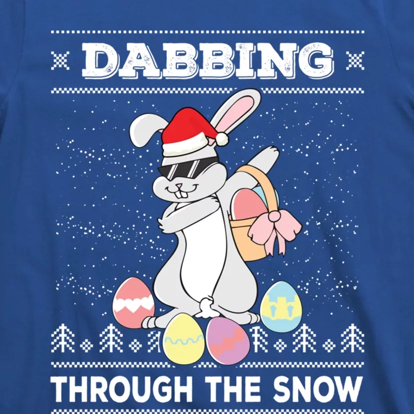 Dabbing Through The Snow Bunny Ugly Christmas Sweater Rabbit Gift T-Shirt