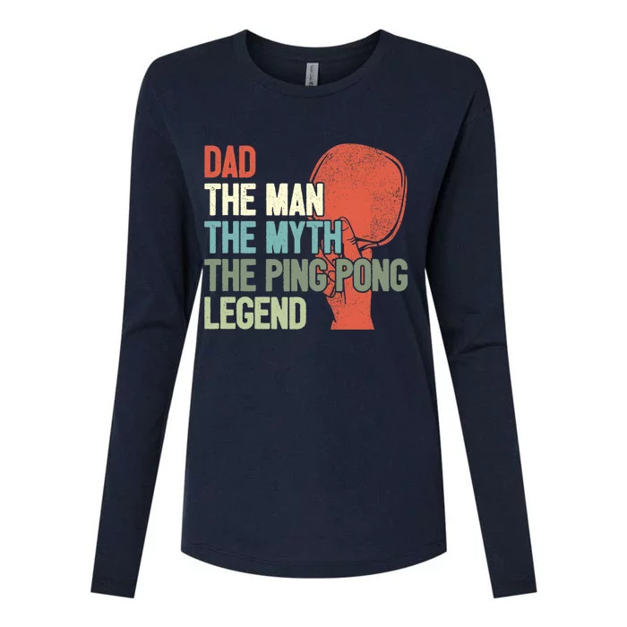 Dad Table Tennis Player Father Ping Pong Daddy PingPong Premium Womens Cotton Relaxed Long Sleeve T-Shirt