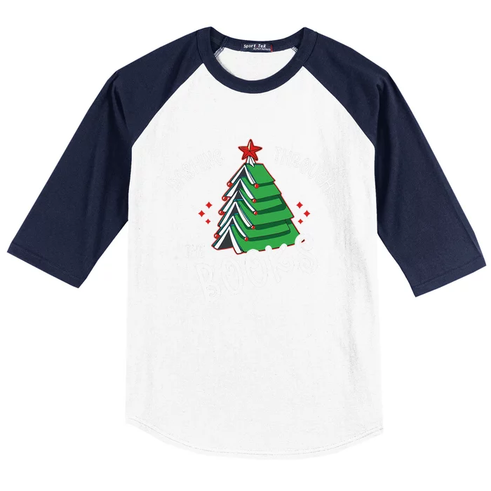 Dashing Through The Books Christmas Tree Baseball Sleeve Shirt