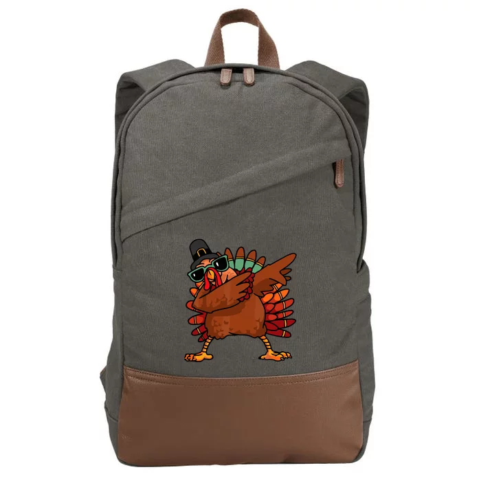 Dabbing Turkey Thanksgiving Day Pilgrim Girls Funny Dab Cotton Canvas Backpack