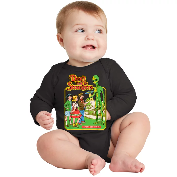 Dont Talk To Strangers Baby Long Sleeve Bodysuit