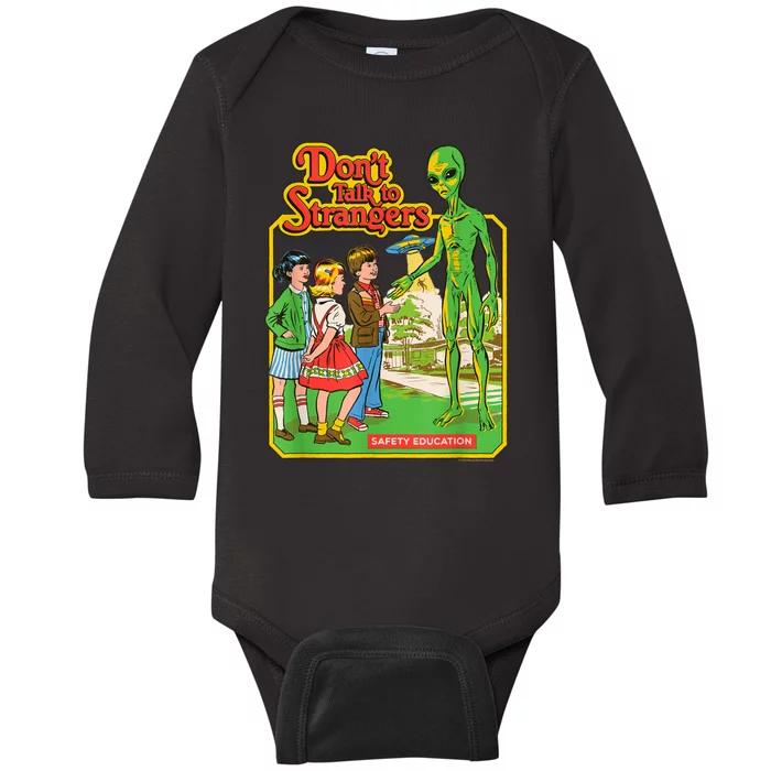 Dont Talk To Strangers Baby Long Sleeve Bodysuit