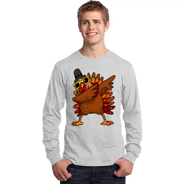 Dabbing Turkey, Thanksgiving Funny Cute Long Sleeve Shirt