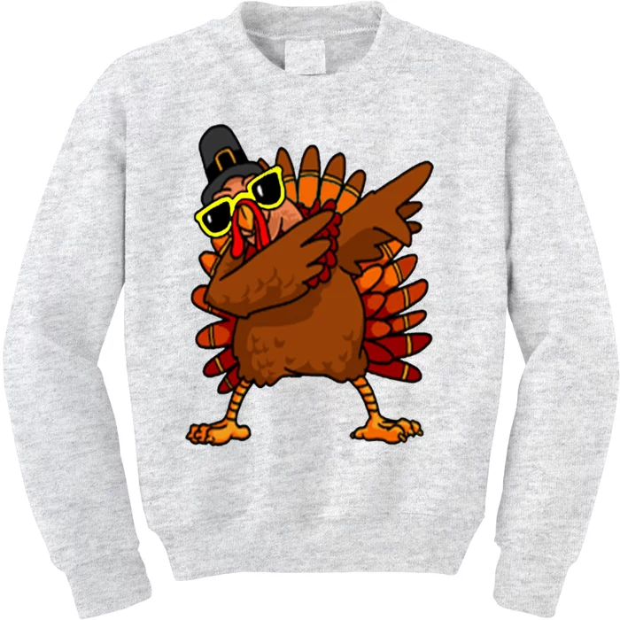 Dabbing Turkey, Thanksgiving Funny Cute Kids Sweatshirt