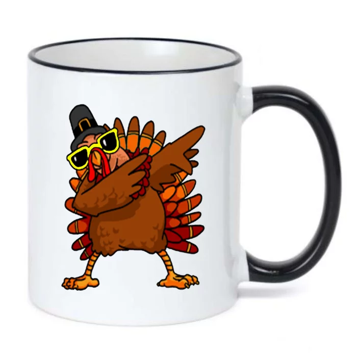 Dabbing Turkey, Thanksgiving Funny Cute Black Color Changing Mug