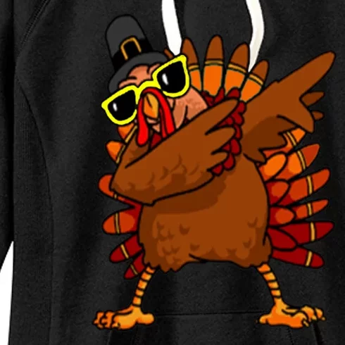 Dabbing Turkey, Thanksgiving Funny Cute Women's Fleece Hoodie