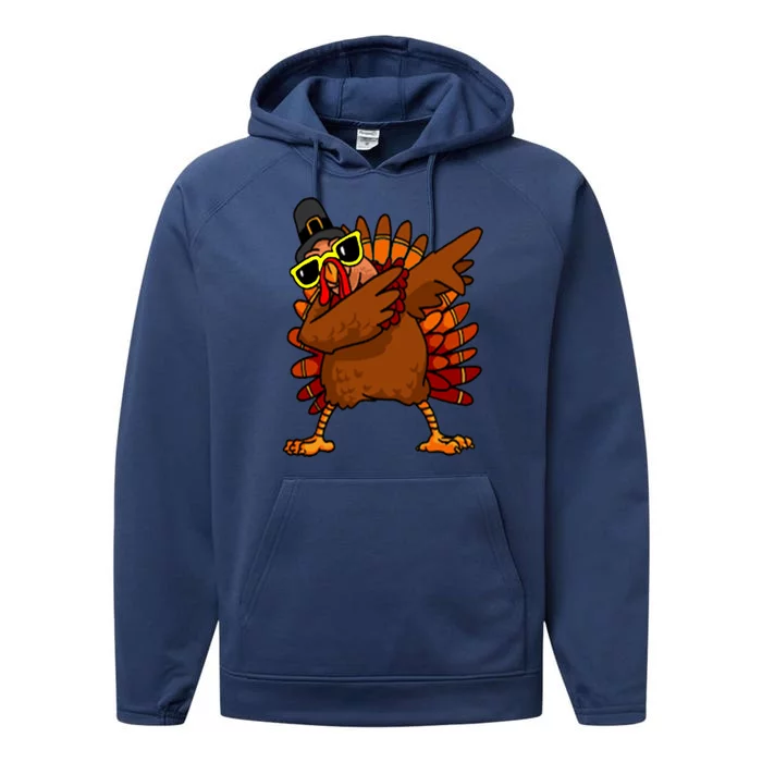 Dabbing Turkey, Thanksgiving Funny Cute Performance Fleece Hoodie