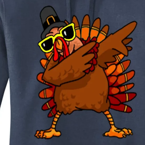 Dabbing Turkey, Thanksgiving Funny Cute Women's Pullover Hoodie