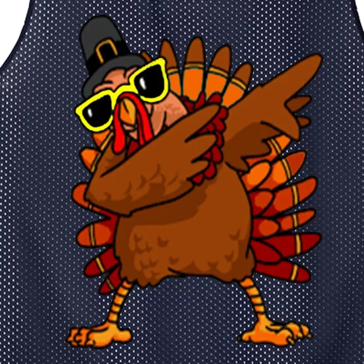 Dabbing Turkey, Thanksgiving Funny Cute Mesh Reversible Basketball Jersey Tank