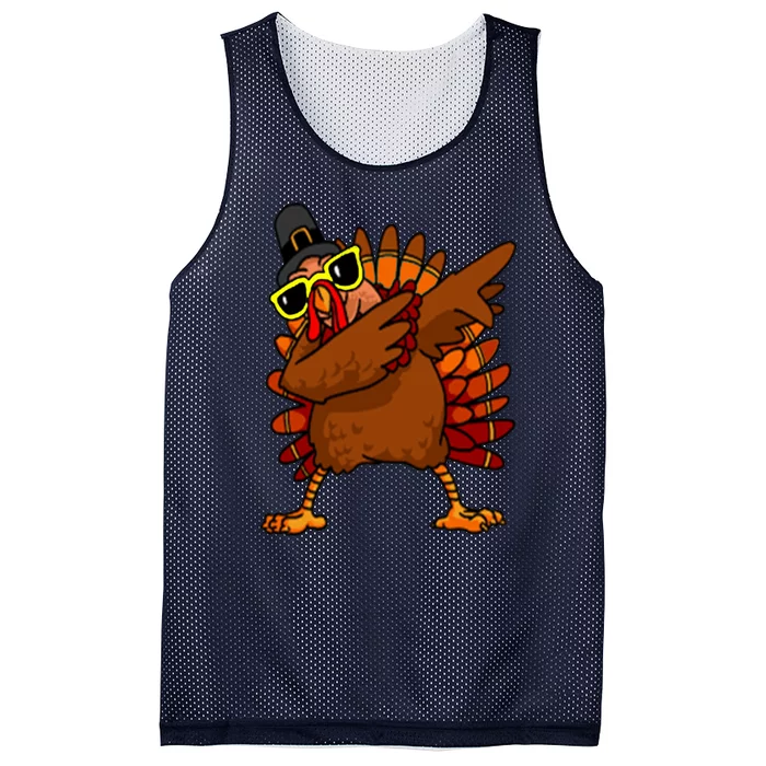 Dabbing Turkey, Thanksgiving Funny Cute Mesh Reversible Basketball Jersey Tank