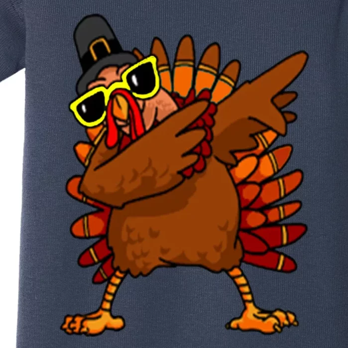 Dabbing Turkey, Thanksgiving Funny Cute Baby Bodysuit