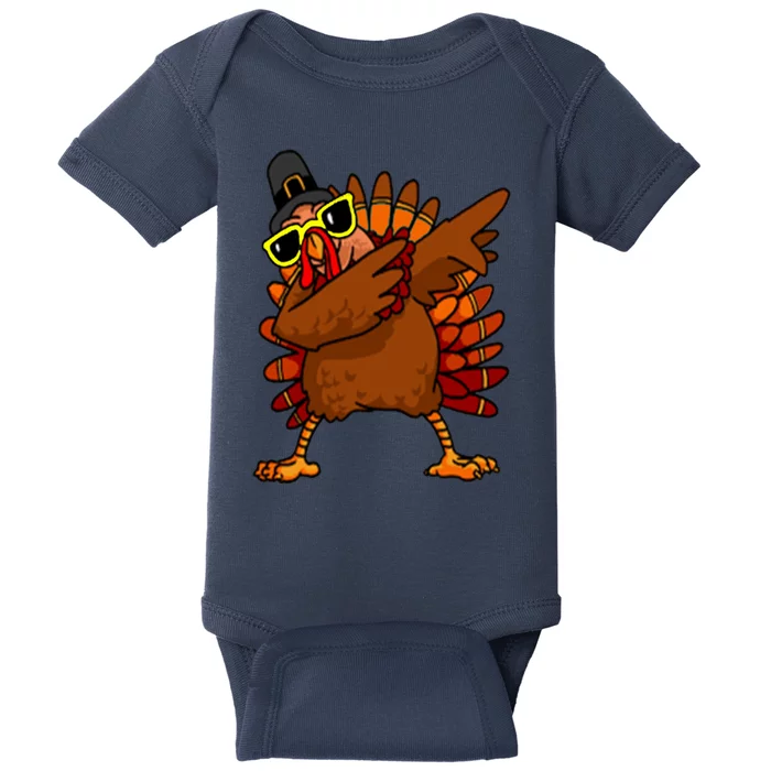 Dabbing Turkey, Thanksgiving Funny Cute Baby Bodysuit