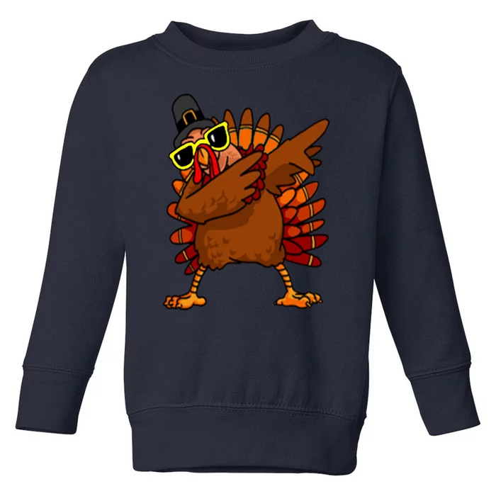 Dabbing Turkey, Thanksgiving Funny Cute Toddler Sweatshirt