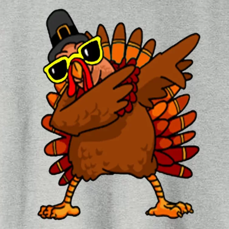 Dabbing Turkey, Thanksgiving Funny Cute Women's Crop Top Tee