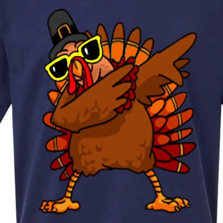 Dabbing Turkey, Thanksgiving Funny Cute Sueded Cloud Jersey T-Shirt