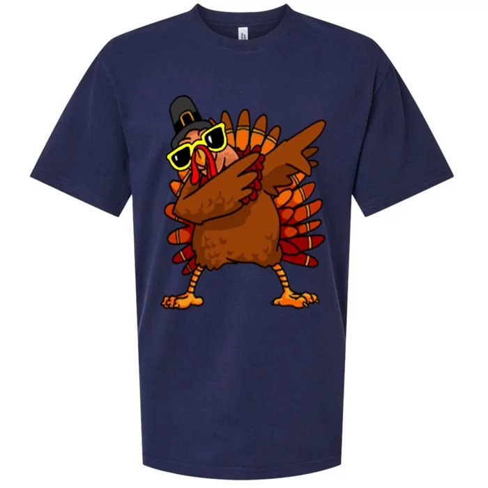 Dabbing Turkey, Thanksgiving Funny Cute Sueded Cloud Jersey T-Shirt