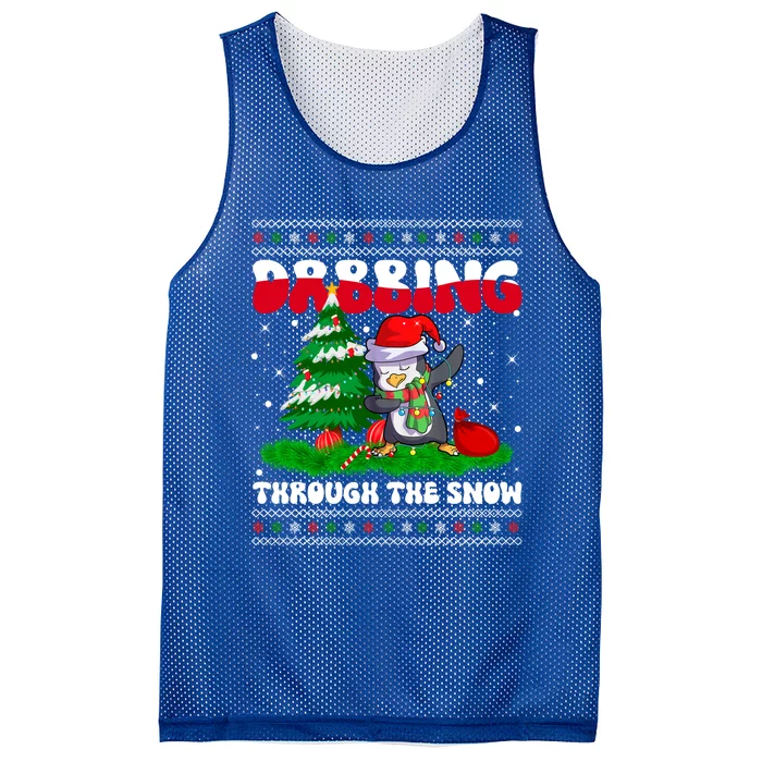 Dabbing Through The Snow Dab Dance Penguin Christmas Lights Great Gift Mesh Reversible Basketball Jersey Tank