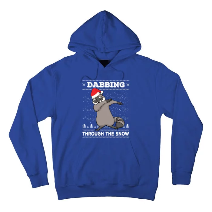 Dabbing Through The Snow Raccoon Dab Ugly Christmas Great Gift Tall Hoodie