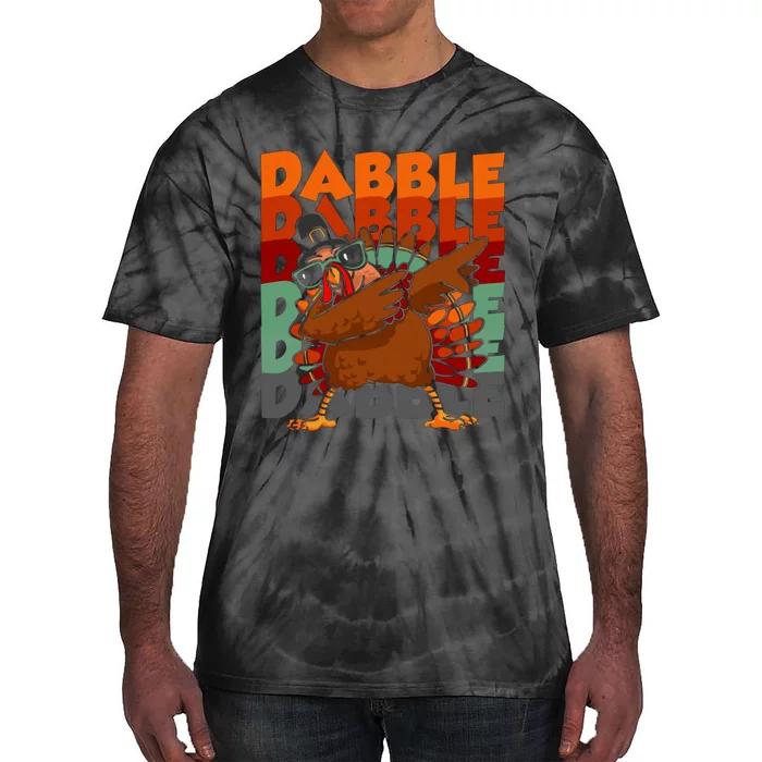 Dabbing Turkey Thanksgiving Dabble Dabble Tie-Dye T-Shirt