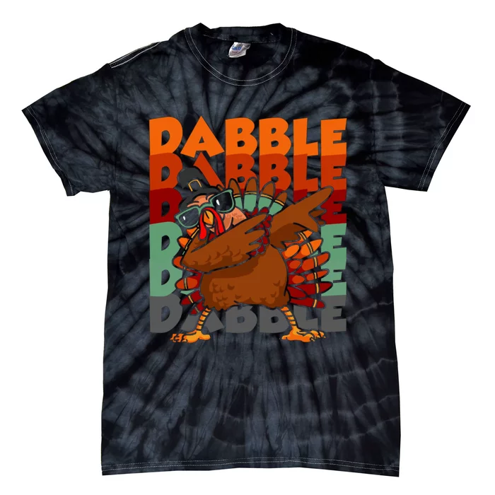 Dabbing Turkey Thanksgiving Dabble Dabble Tie-Dye T-Shirt