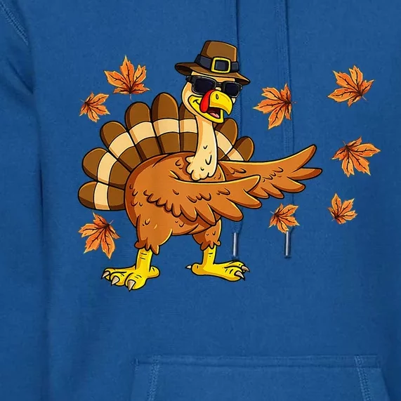 Dabbing Turkey Thanksgiving Day Gifts Pilgrim Premium Hoodie