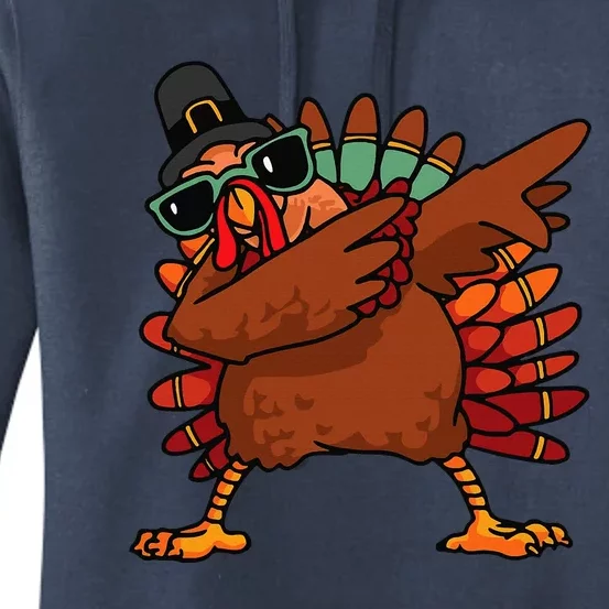 Dabbing Turkey Thanksgiving Day Pilgrim  Funny Dab Women's Pullover Hoodie