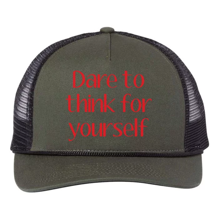 Dare To Think For Yourself Retro Rope Trucker Hat Cap