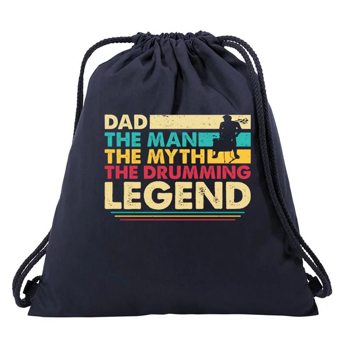 Dad The The Myth The Drumming Legend Gift Drawstring Bag