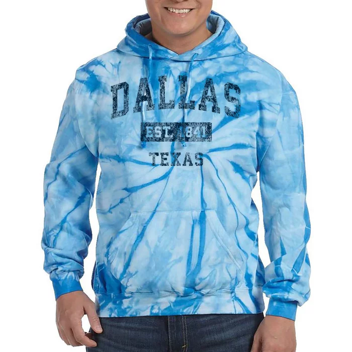 Dallas Texas Tx Vintage Sports Design Tie Dye Hoodie