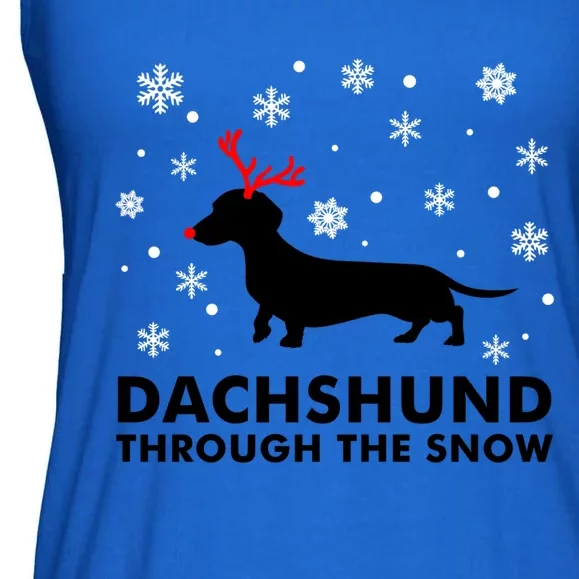 Dachshund Through The Snow Great Gift Dog Lover Christmas Gift Cute Gift Ladies Essential Flowy Tank