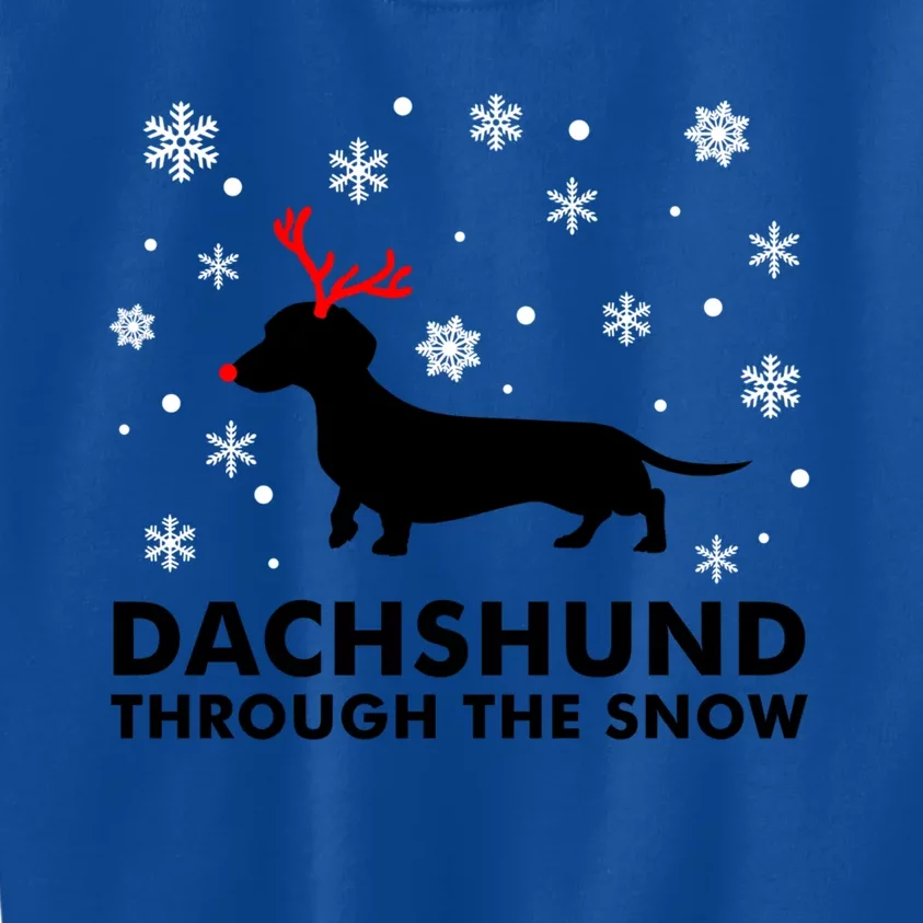 Dachshund Through The Snow Great Gift Dog Lover Christmas Gift Cute Gift Kids Sweatshirt