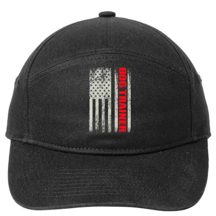 Dog Trainer Usa Flag Dog Training Fun K9 Training Show Dog 7-Panel Snapback Hat