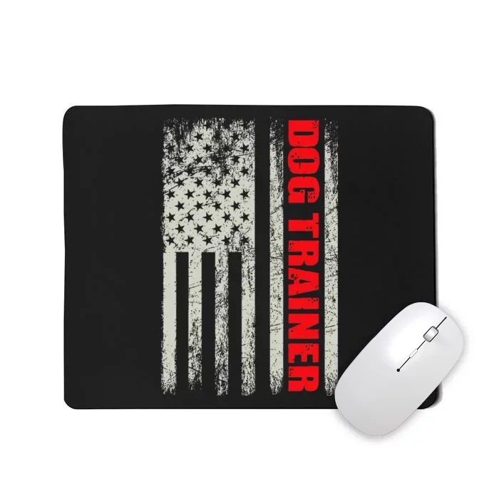 Dog Trainer Usa Flag Dog Training Fun K9 Training Show Dog Mousepad