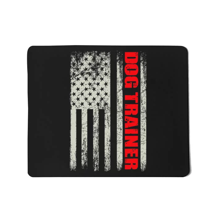 Dog Trainer Usa Flag Dog Training Fun K9 Training Show Dog Mousepad