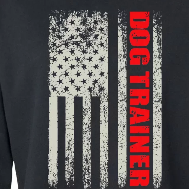 Dog Trainer Usa Flag Dog Training Fun K9 Training Show Dog Cropped Pullover Crew