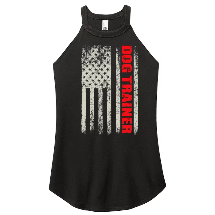 Dog Trainer Usa Flag Dog Training Fun K9 Training Show Dog Women’s Perfect Tri Rocker Tank