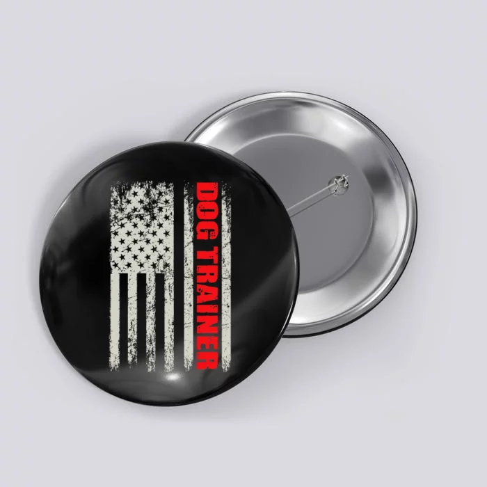 Dog Trainer USA Flag Dog Training Fun K9 Training Show Dog Button