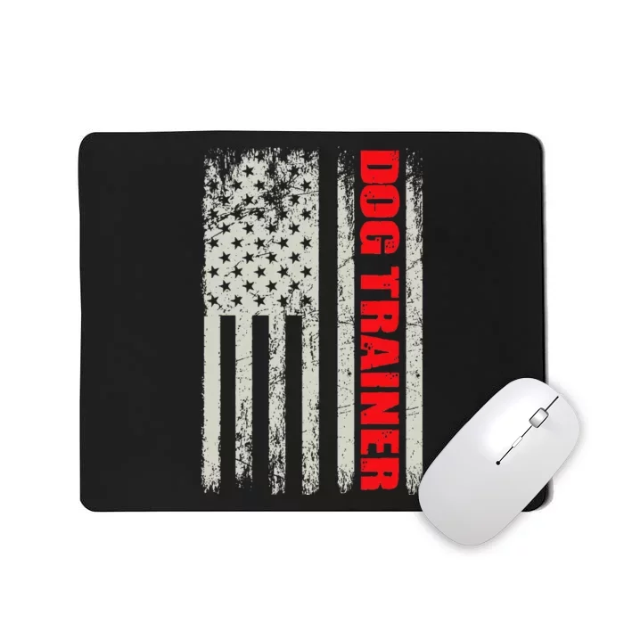 Dog Trainer USA Flag Dog Training Fun K9 Training Show Dog Mousepad