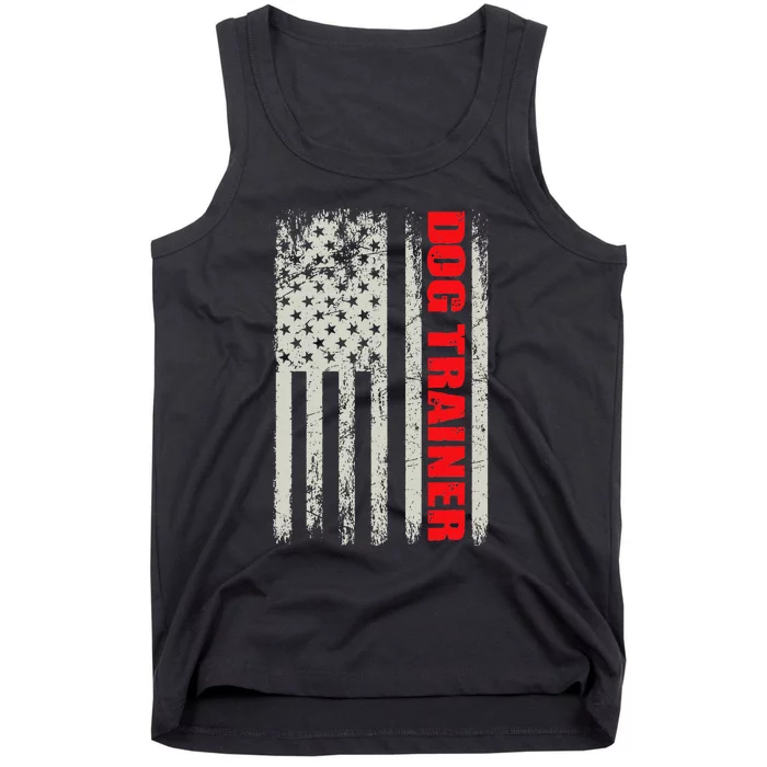 Dog Trainer USA Flag Dog Training Fun K9 Training Show Dog Tank Top