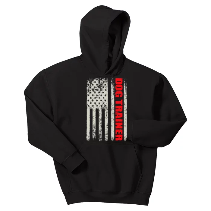 Dog Trainer USA Flag Dog Training Fun K9 Training Show Dog Kids Hoodie