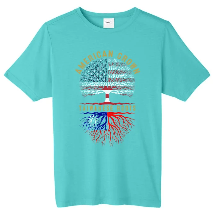 Distressed Tree Usa Flag American Grown Taiwanese Roots Gift ChromaSoft Performance T-Shirt