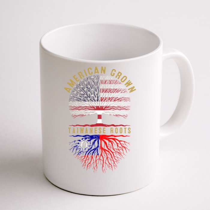 Distressed Tree Usa Flag American Grown Taiwanese Roots Gift Front & Back Coffee Mug