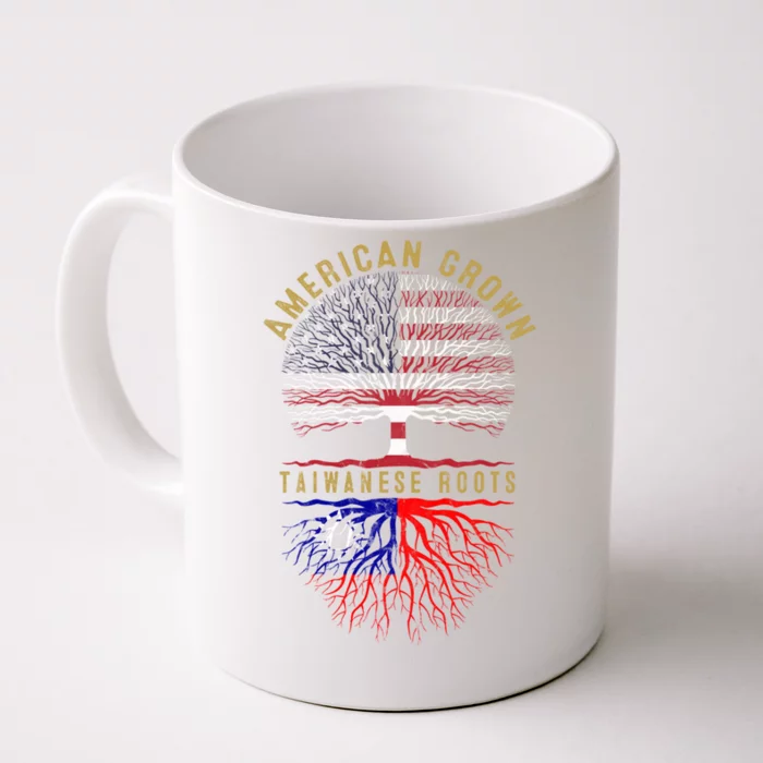 Distressed Tree Usa Flag American Grown Taiwanese Roots Gift Front & Back Coffee Mug