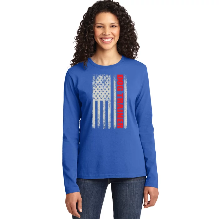 Dog Trainer Usa Flag Dog Training Fun Kgift9 Training Show Dog Gift Ladies Long Sleeve Shirt