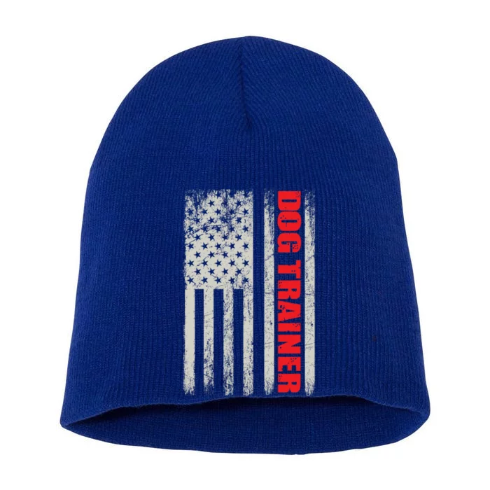 Dog Trainer Usa Flag Dog Training Fun Kgift9 Training Show Dog Gift Short Acrylic Beanie