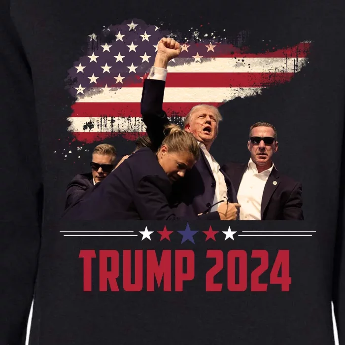 Donald Trump Usa Flag Fist Fight Election 2024 Womens California Wash Sweatshirt