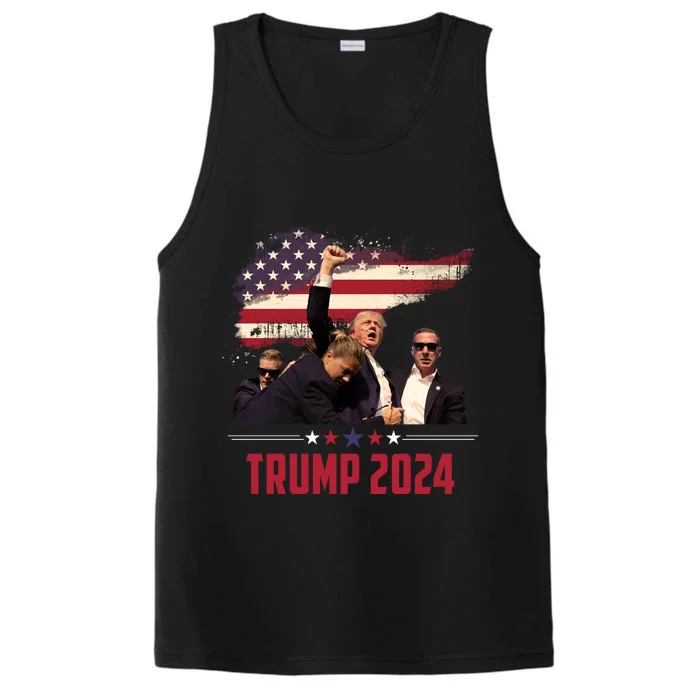 Donald Trump Usa Flag Fist Fight Election 2024 Performance Tank